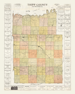 Vintage Map of Tripp County, South Dakota 1930