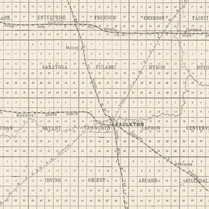 Vintage Map of Faulk County, South Dakota 1900