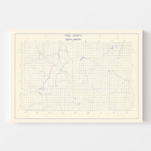 Vintage Map of Todd County, South Dakota 1900