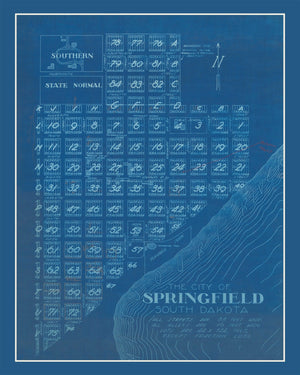 Vintage Map of Springfield, South Dakota 1881