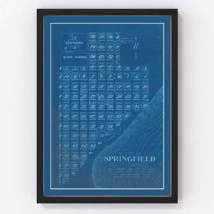 Vintage Map of Springfield, South Dakota 1881