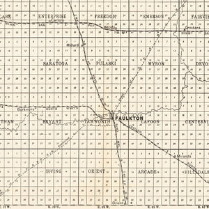 Vintage Map of Faulk County, South Dakota 1901