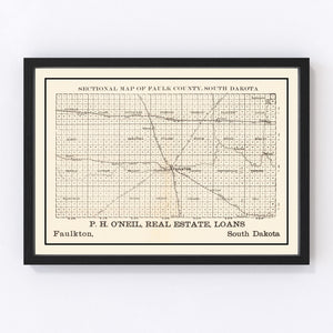 Vintage Map of Faulk County, South Dakota 1901