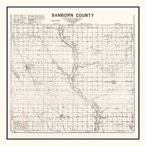 Vintage Map of Sanborn County, South Dakota 1900