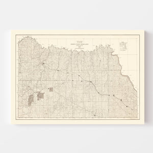 Vintage Rosebud Indian Reservation Map 1940