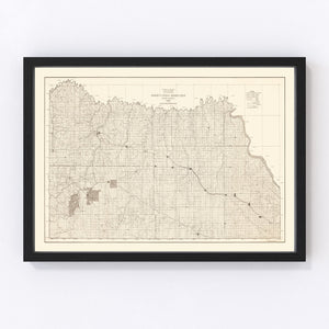 Vintage Rosebud Indian Reservation Map 1940