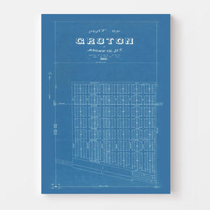 Vintage Map of Groton, South Dakota 1882