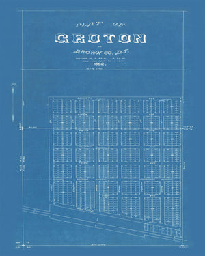 Vintage Map of Groton, South Dakota 1882