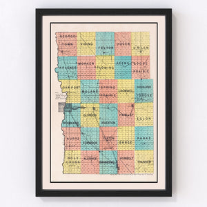 Vintage Map of Clay County, Minnesota 1907