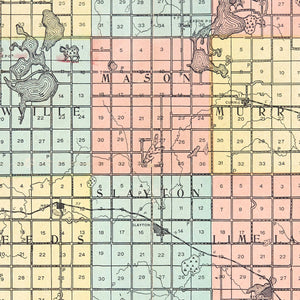 Vintage Map of Murray County, Minnesota 1907