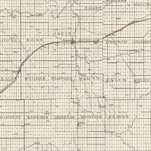 Vintage Map of Roseau County, Minnesota 1921