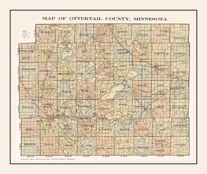 Vintage Map of Ottertail County, Minnesota 1916