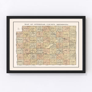Vintage Map of Ottertail County, Minnesota 1916