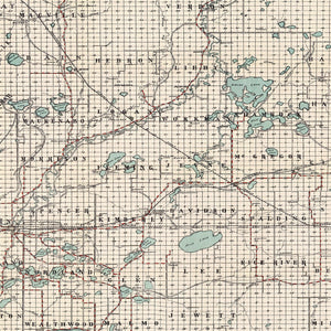 Vintage Map of Aitkin County, Minnesota 1914