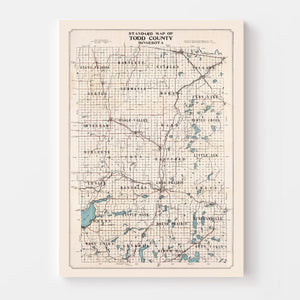 Vintage Map of Todd County, Minnesota 1913