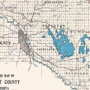Vintage Map of Nicollet County, Minnesota 1913