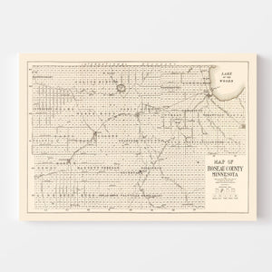 Vintage Map of Roseau County, Minnesota 1911