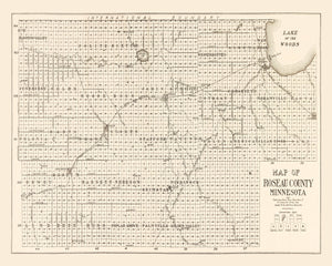 Vintage Map of Roseau County, Minnesota 1911