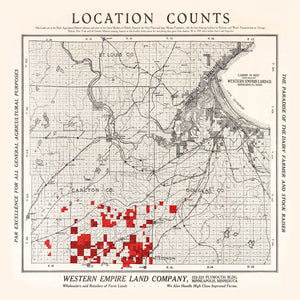Vintage Map of Carlton County, Minnesota 1919