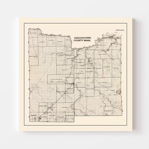Vintage Map of Koochiching County, Minnesota 1919