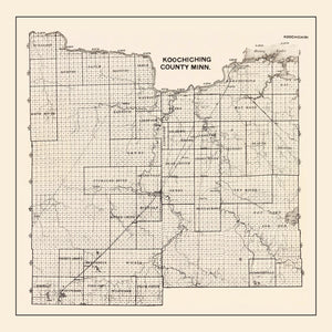 Vintage Map of Koochiching County, Minnesota 1919