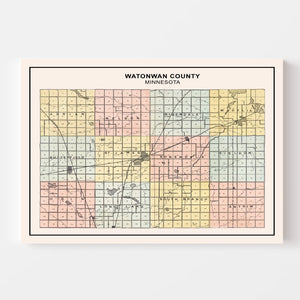 Vintage Map of Watonwan County, Minnesota 1907