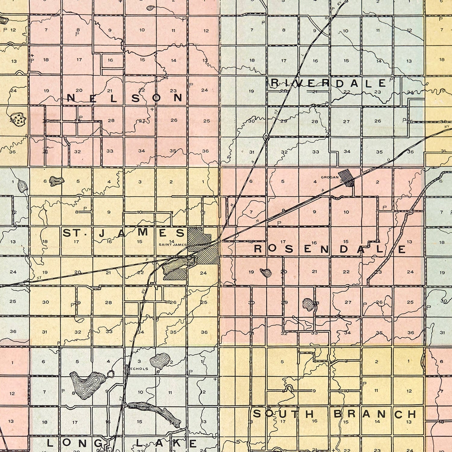 Vintage Map of Watonwan County, Minnesota 1907