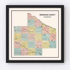 Vintage Map of Redwood County, Minnesota 1907