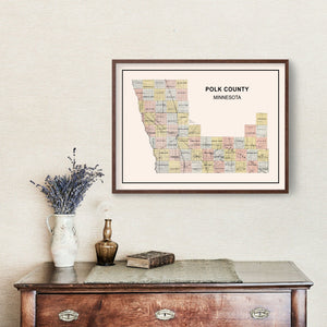 Vintage Map of Polk County, Minnesota 1907