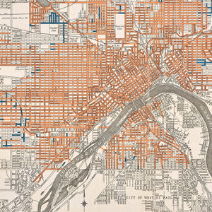 Vintage Map of St. Paul, Minnesota 1915