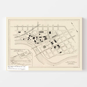 Vintage University of Minnesota Map 1913