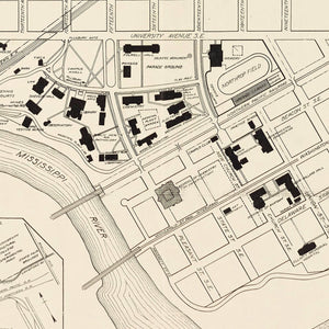 Vintage University of Minnesota Map 1913