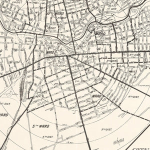 Vintage Map of Watertown, New York 1929