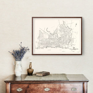 Vintage Map of Chester, Pennsylvania 1929