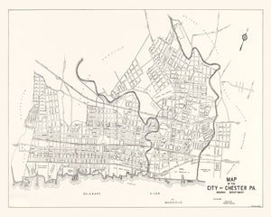 Vintage Map of Chester, Pennsylvania 1929