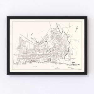 Vintage Map of Chester, Pennsylvania 1929