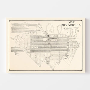 Vintage Map of New Ulm, Minnesota 1929