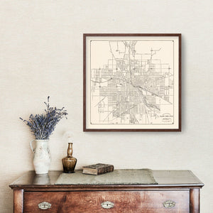 Vintage Map of Jackson, Michigan 1929
