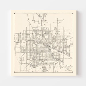 Vintage Map of Jackson, Michigan 1929
