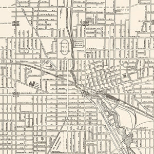 Vintage Map of Jackson, Michigan 1929
