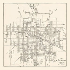 Vintage Map of Jackson, Michigan 1929