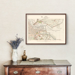 Vintage Map of Amsterdam, Netherlands 1929