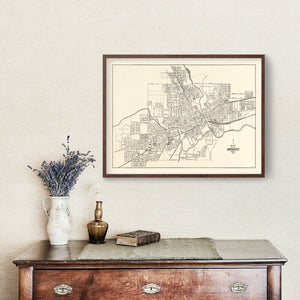 Vintage Map of Newark, Ohio 1921