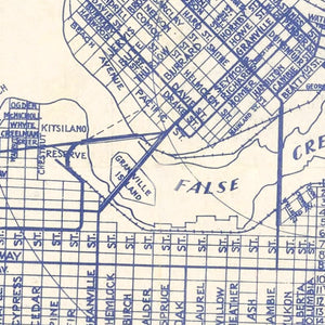 Vintage Map of Vancouver, Canada 1920