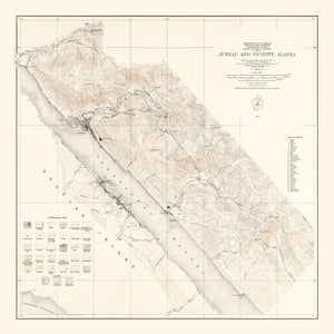 Vintage Map of Juneau, Alaska 1918
