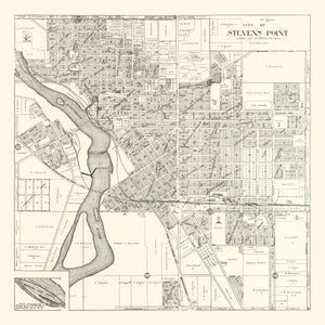Vintage Map of Stevens Point, Wisconsin 1919