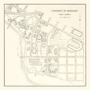 Vintage Campus Map of University of Minnesota 1930
