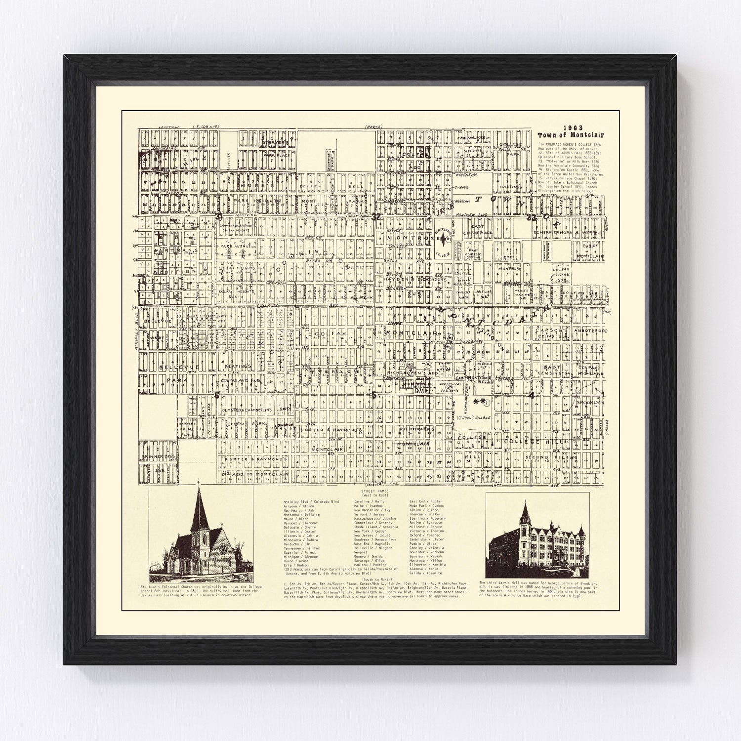 Vintage Map of Montclair, Colorado 1903