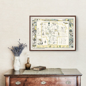 Vintage Map of Denver, Colorado 1945