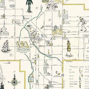 Vintage Map of Denver, Colorado 1945